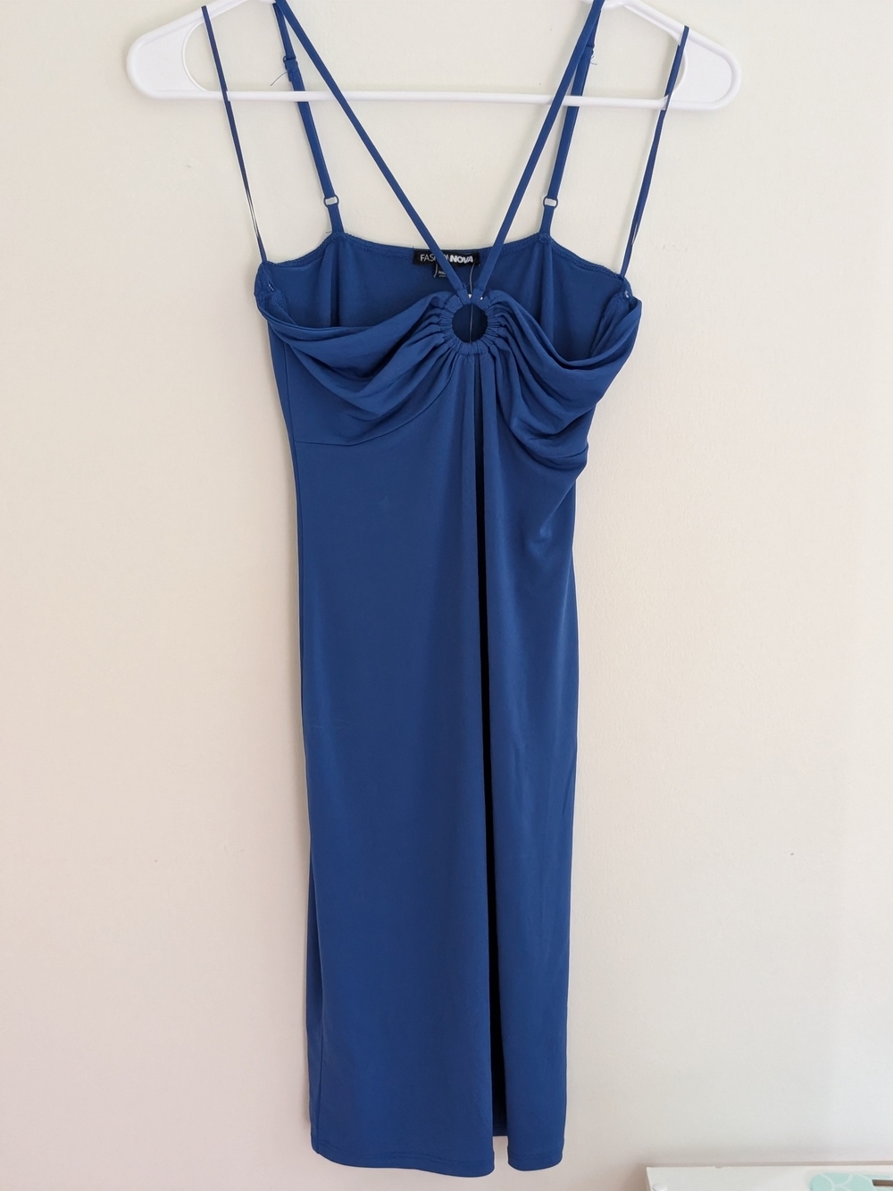 Fashion Nova Royal Blue Ring-Front Midi Dress